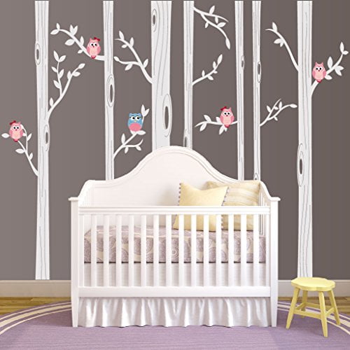 Birch Tree Nursery STENCIL Set Paint Nursery Walls Forest /& Birds Wall Decor